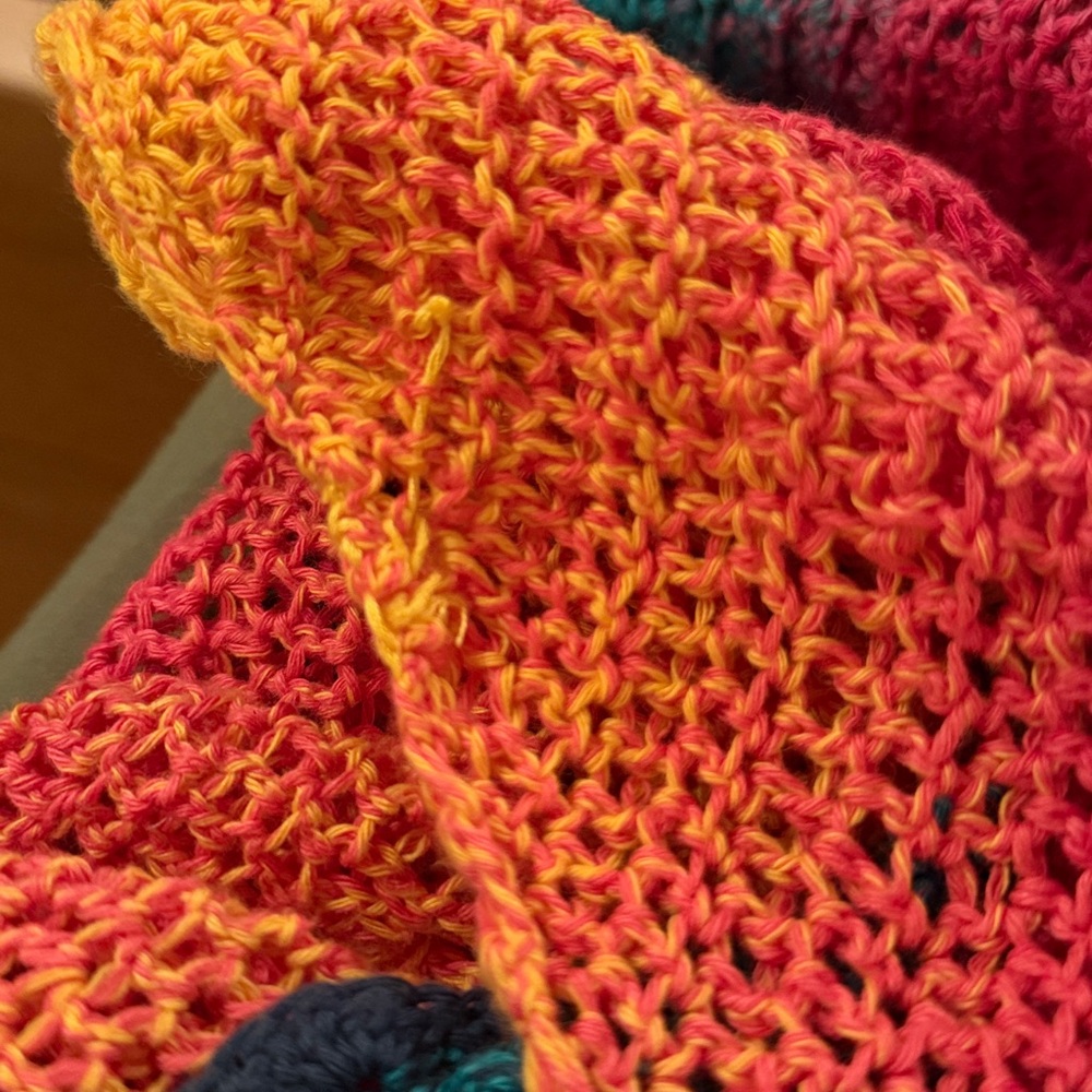Handmade Crochet Lightweight Rainbow Summer Festival Wrap - Picture 7 of 8